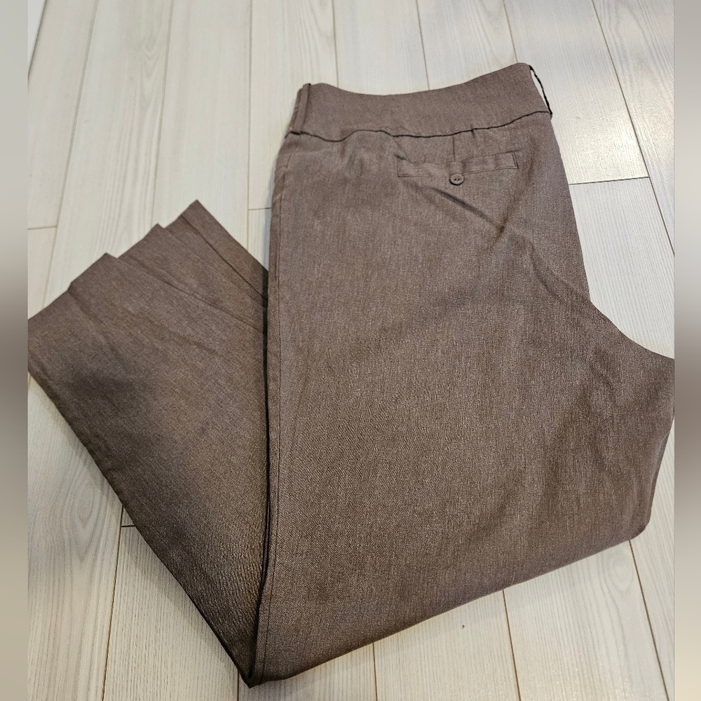 Women's Brown Pants Size 26 Stretchy high rise pull on plus size
